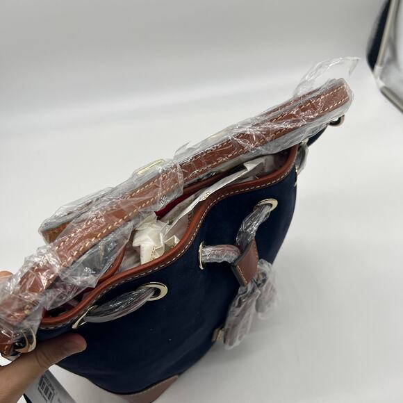 Dooney & Bourke Women Handbags Suede Drawstring Crossbody Navy - Picture 3 of 15